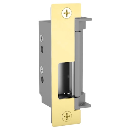 Hes Grade 1 Electric Strike, Fail Safe/Fail Secure, 12/24 VDC, Low Profile, Fire Rated, Bright Brass 4500C-605